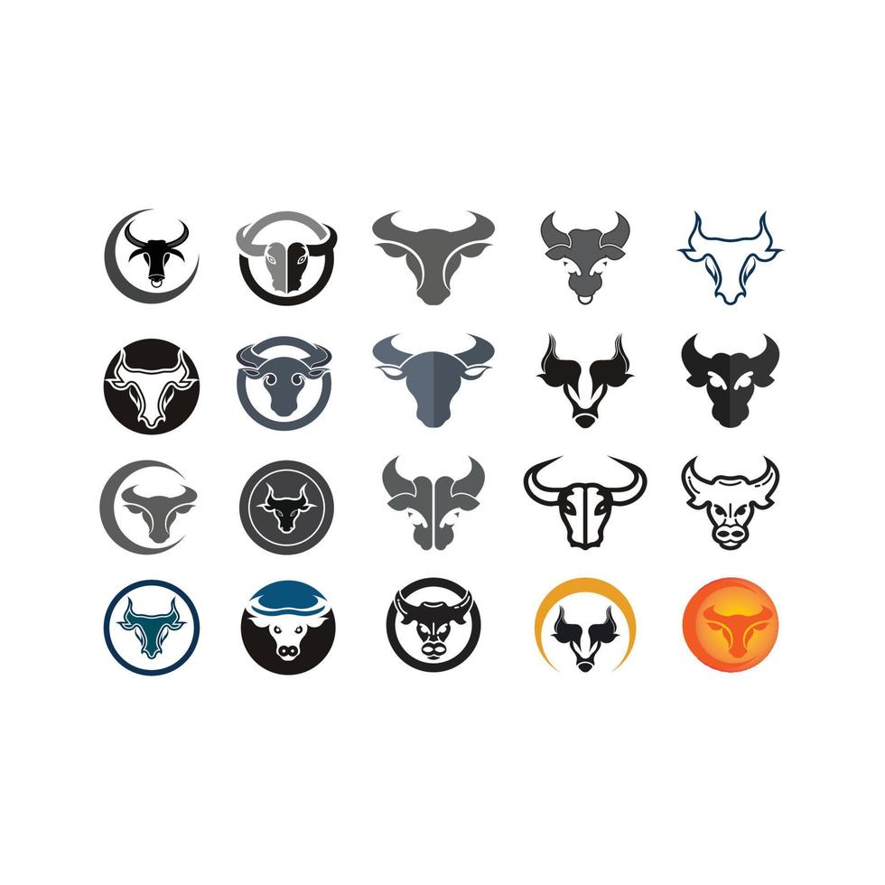 icono de vector de logotipo de cabeza de toro