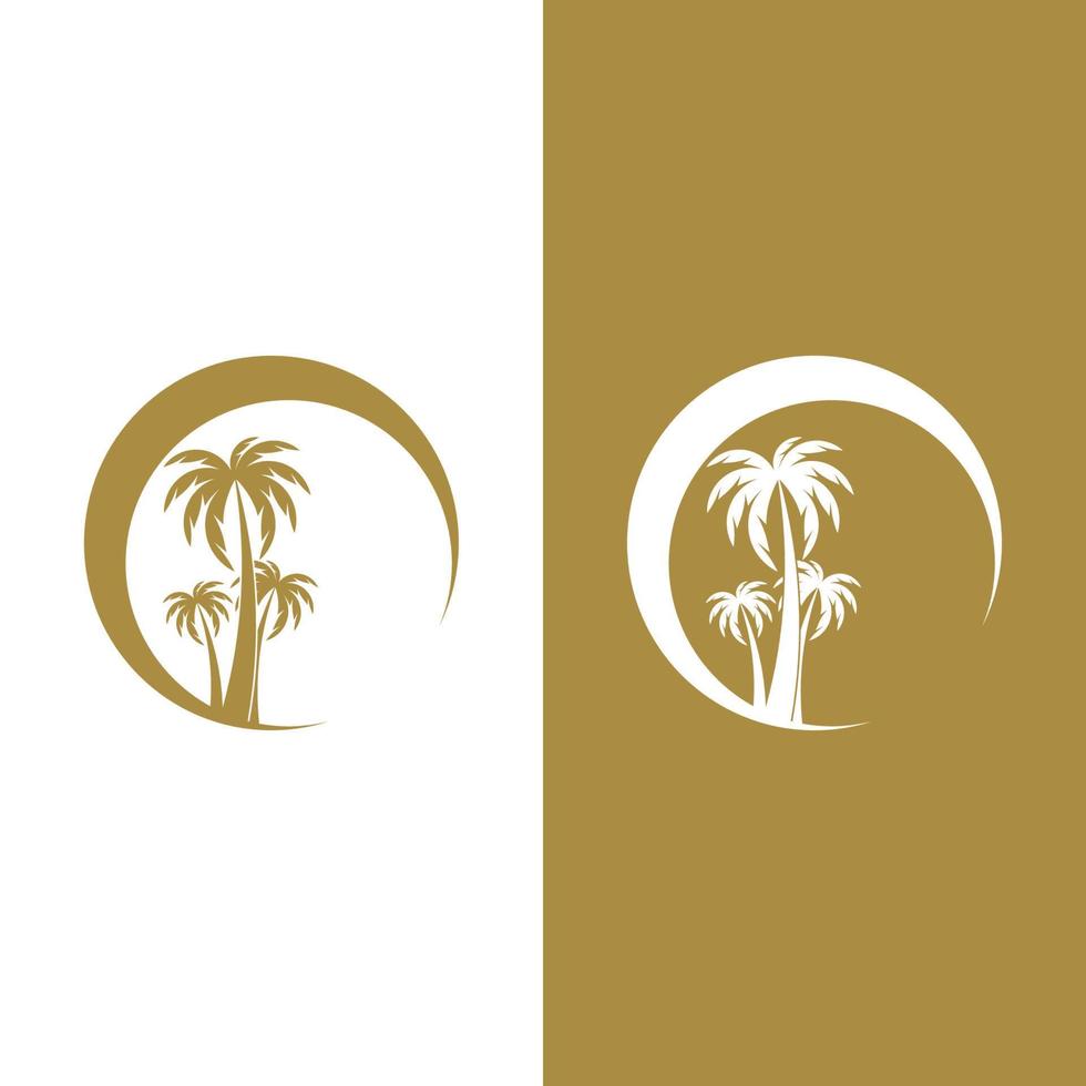 Palm tree summer logo template vector