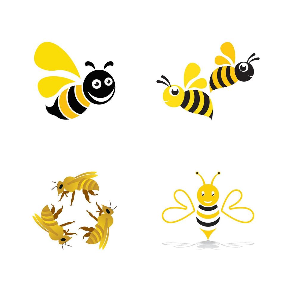 Bee logo vector icon illustration