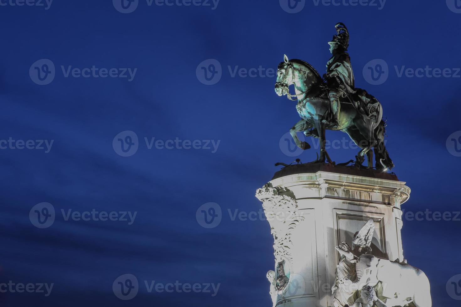 Statue of King Jose I at Praca do Comercio in Lisbon photo