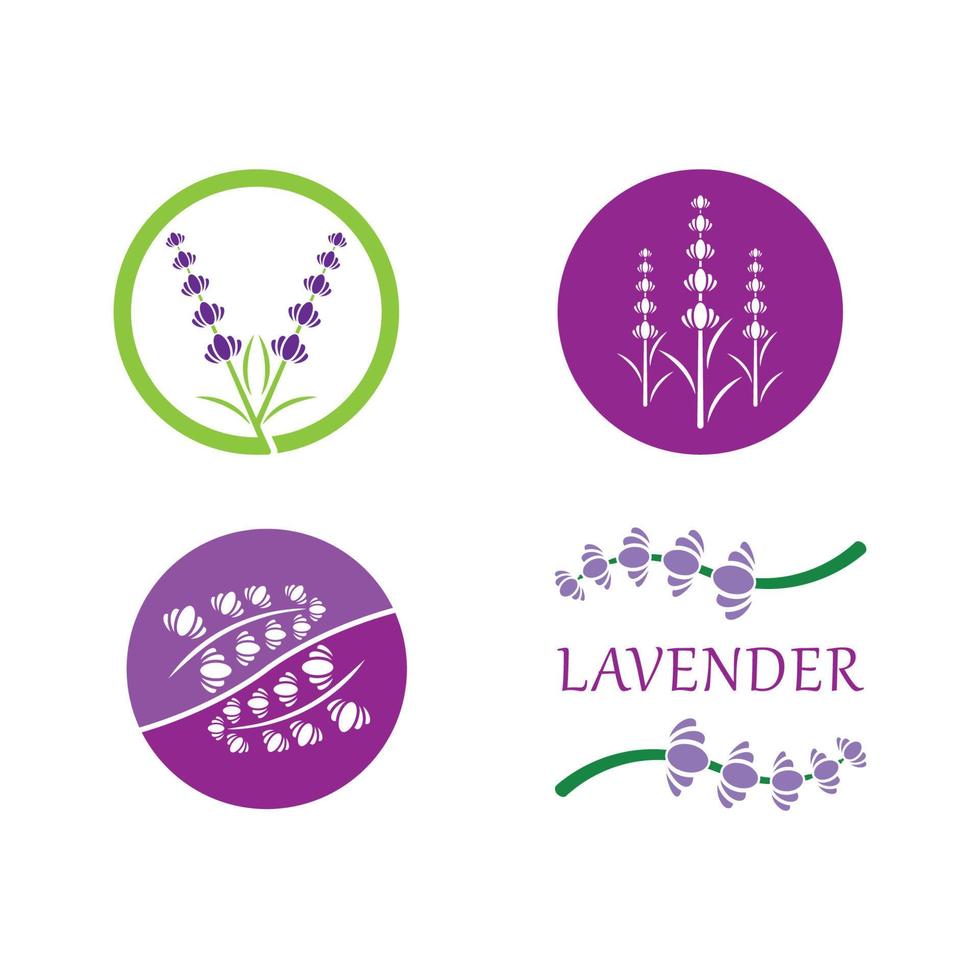 vector de logotipo de flor de lavanda fresca