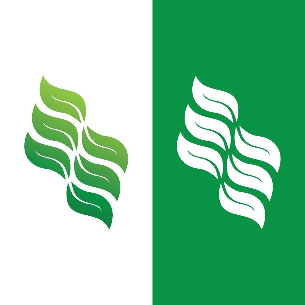 logotipos de la ecología de la hoja del árbol verde vector