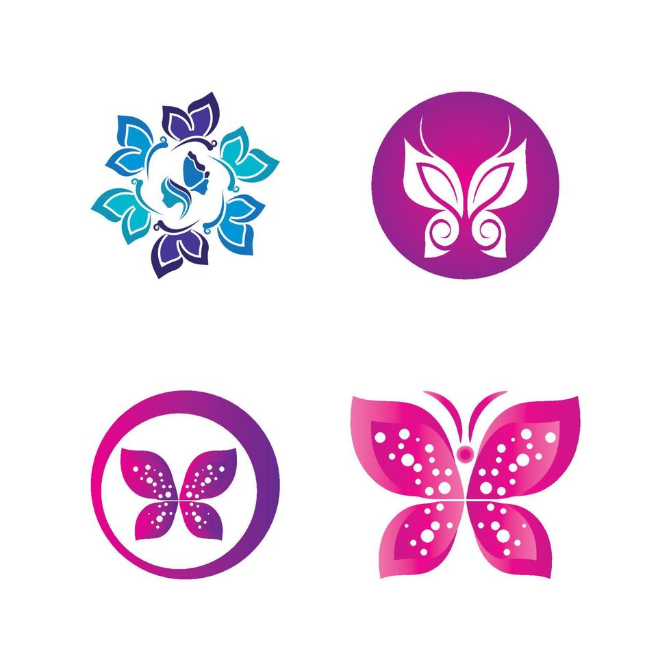 diseño de icono de mariposa de belleza vector