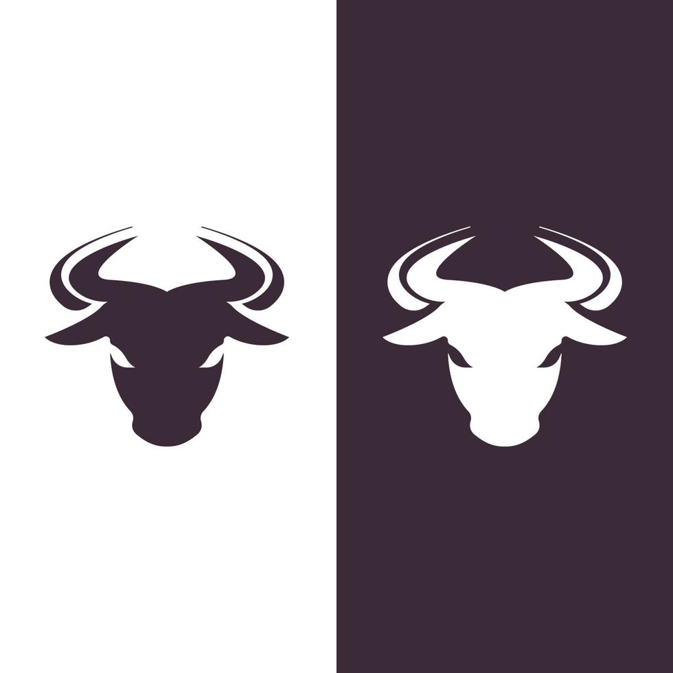 icono de vector de logotipo de cabeza de toro