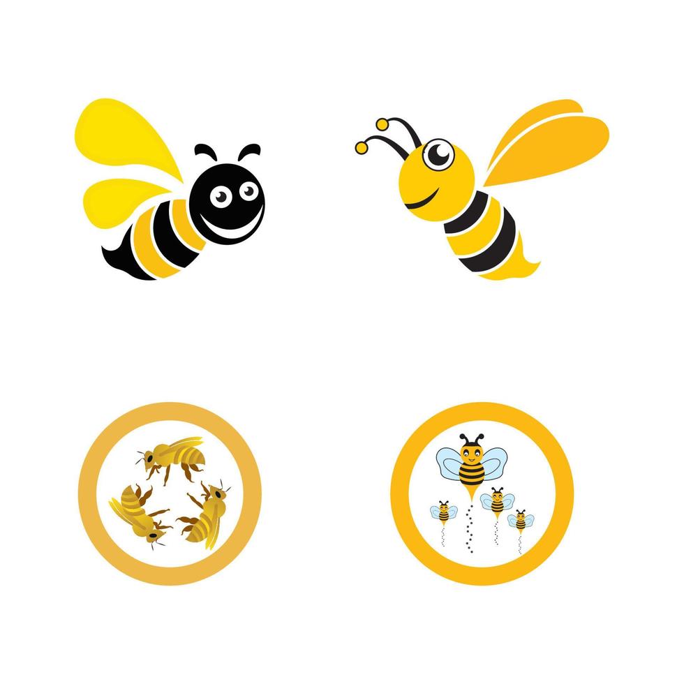 abeja logo vector icono ilustración