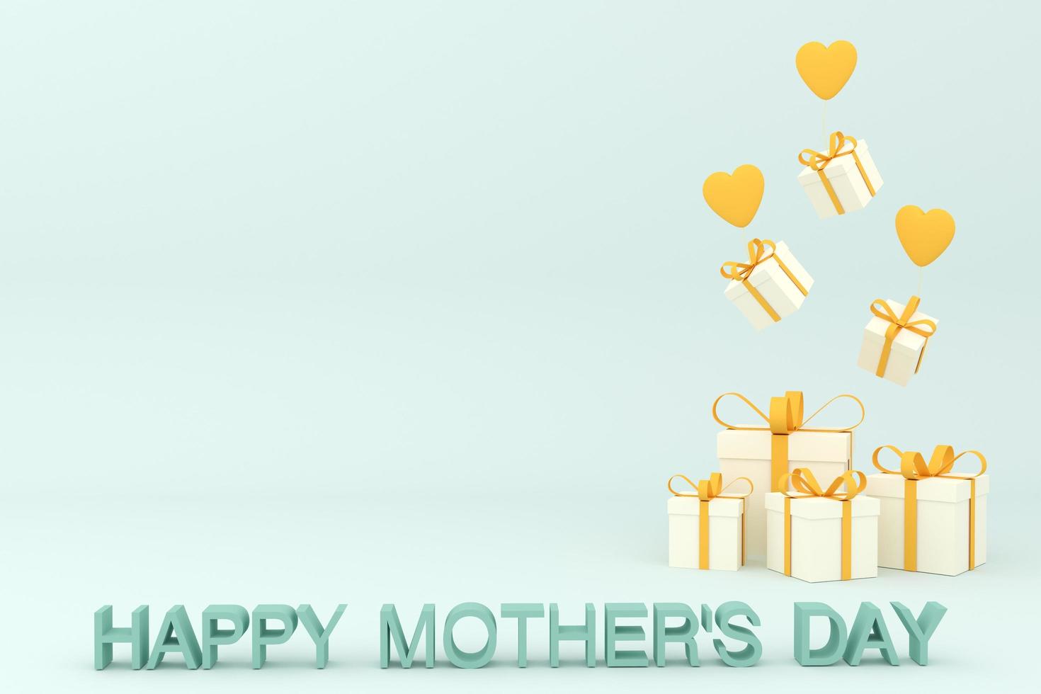 Happy mother's day 3d rendering illustration for backgroung ang greeting card. photo