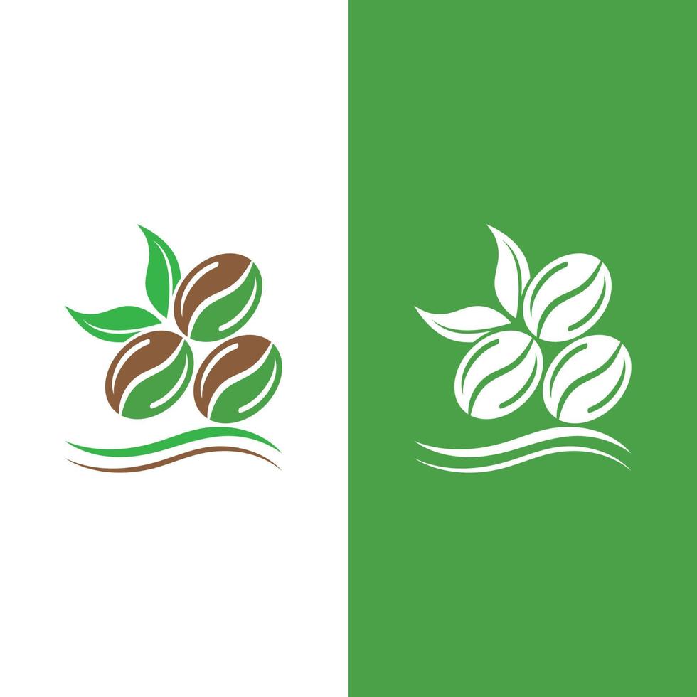 plantilla de vector de icono de grano de café