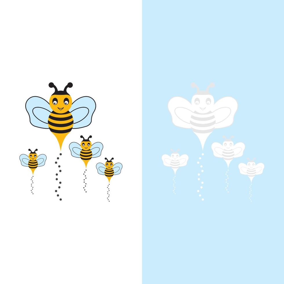 Bee logo vector icon illustration