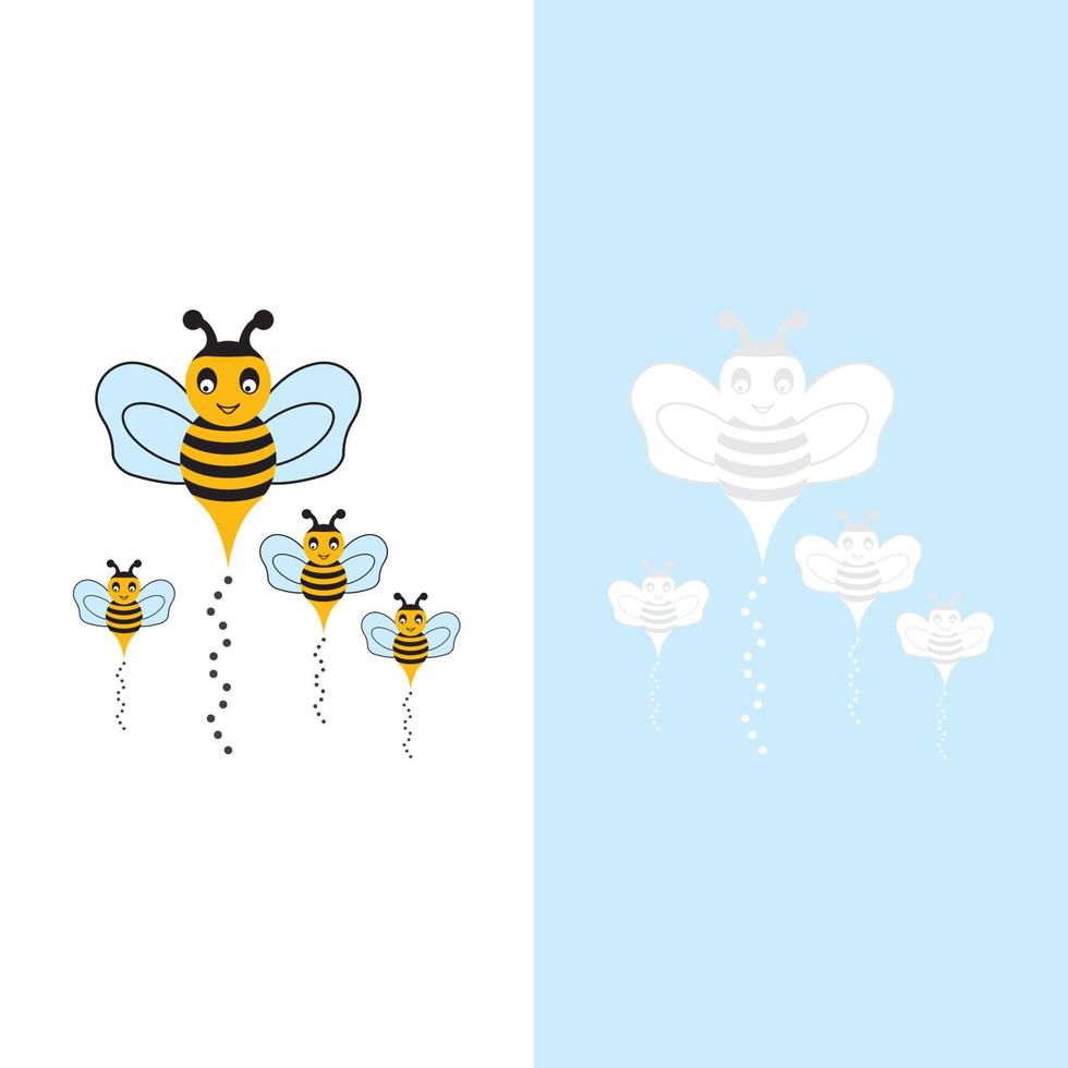 abeja logo vector icono ilustración