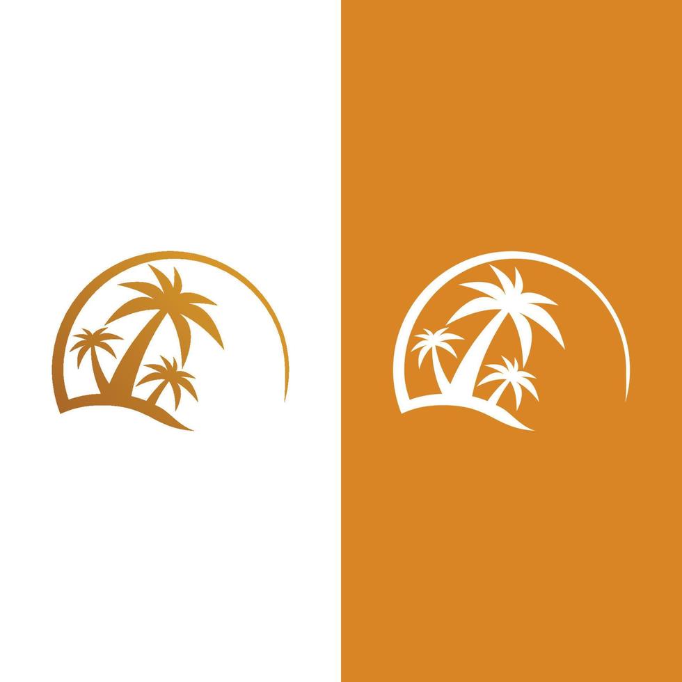 Palm tree summer logo template vector