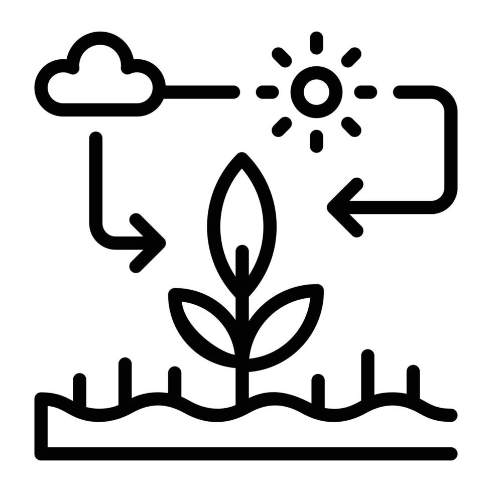 Hand drawn editable icon of a rain vector