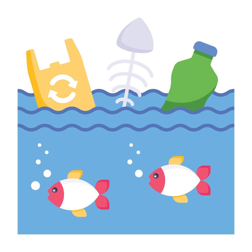 An icon of water waste flat vector download