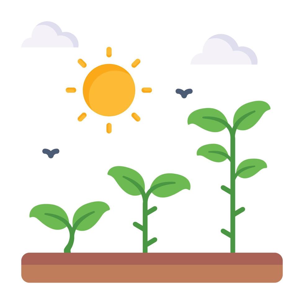 Trendy flat icon of photosynthesis vector