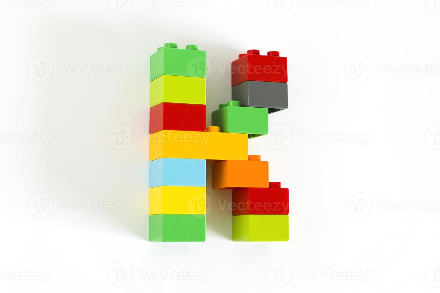 Colorful toy brick letter K photo