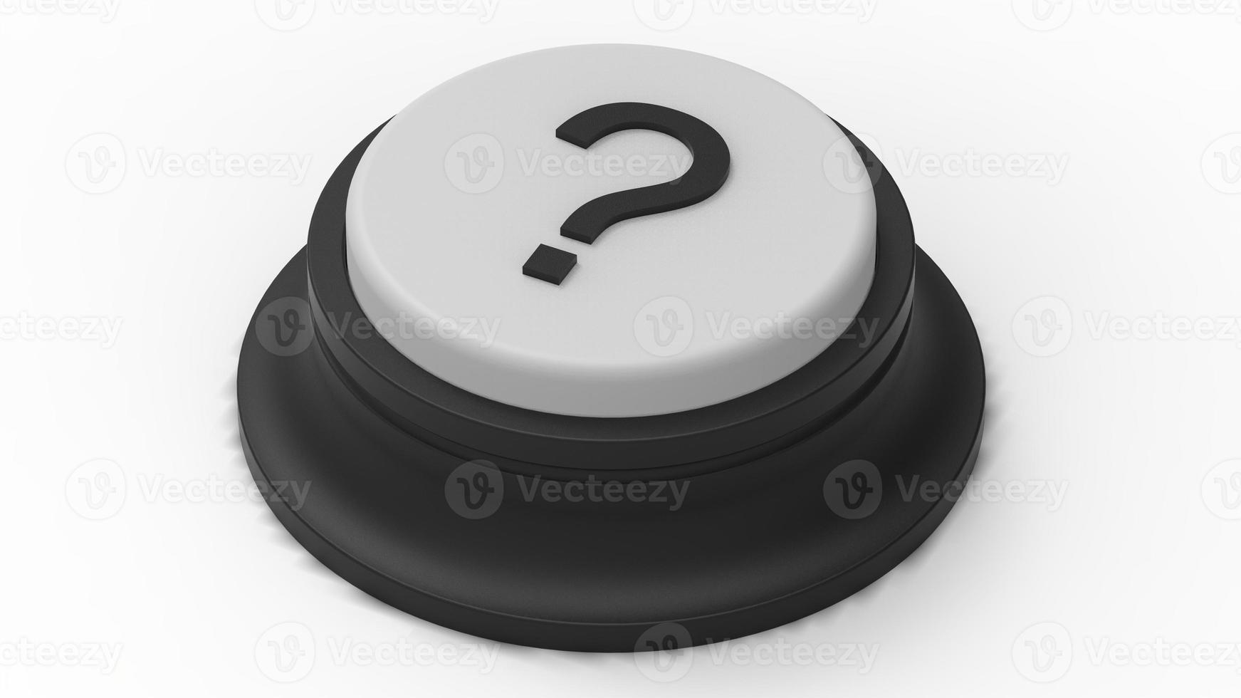 question mark white button isolated 3d illustration render photo