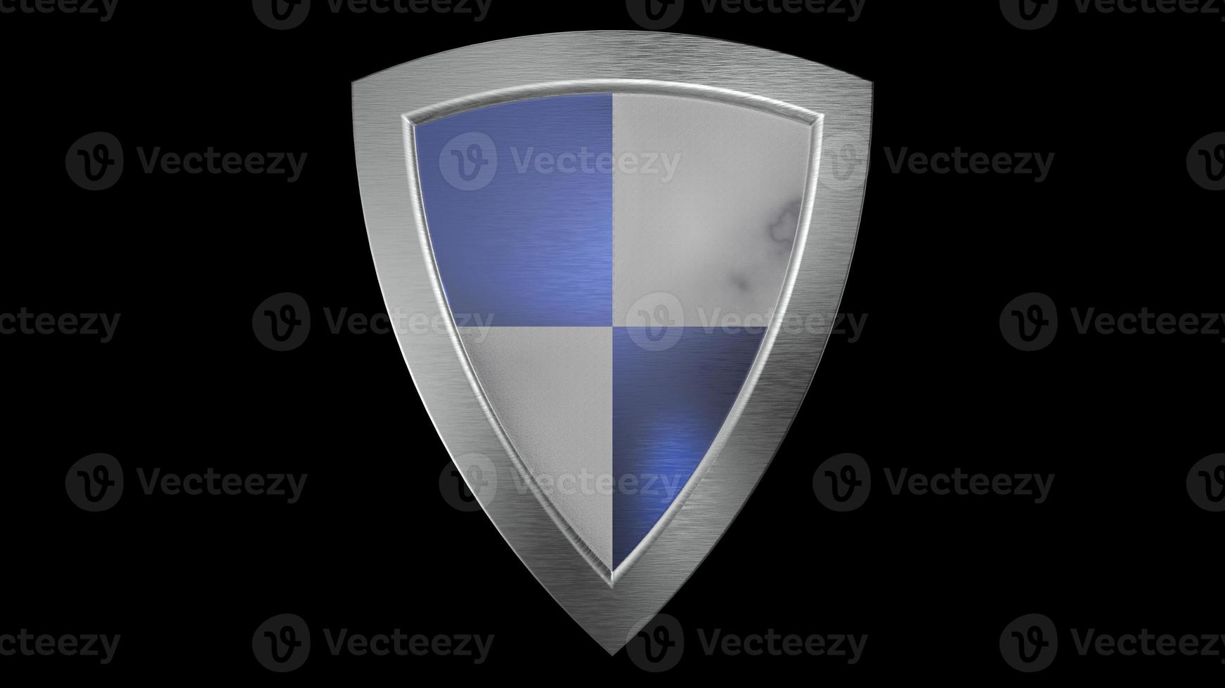 blue shield silver medieval 3d illustration render photo