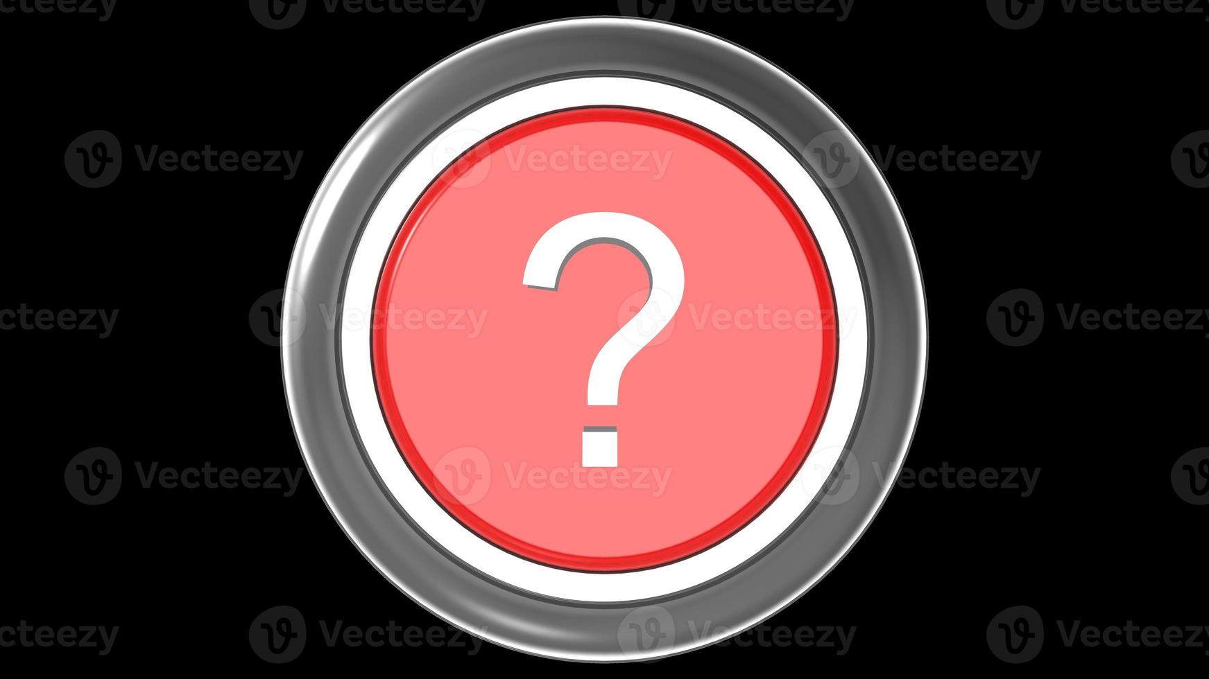 button question mark red and white isolated 3d illustration render photo
