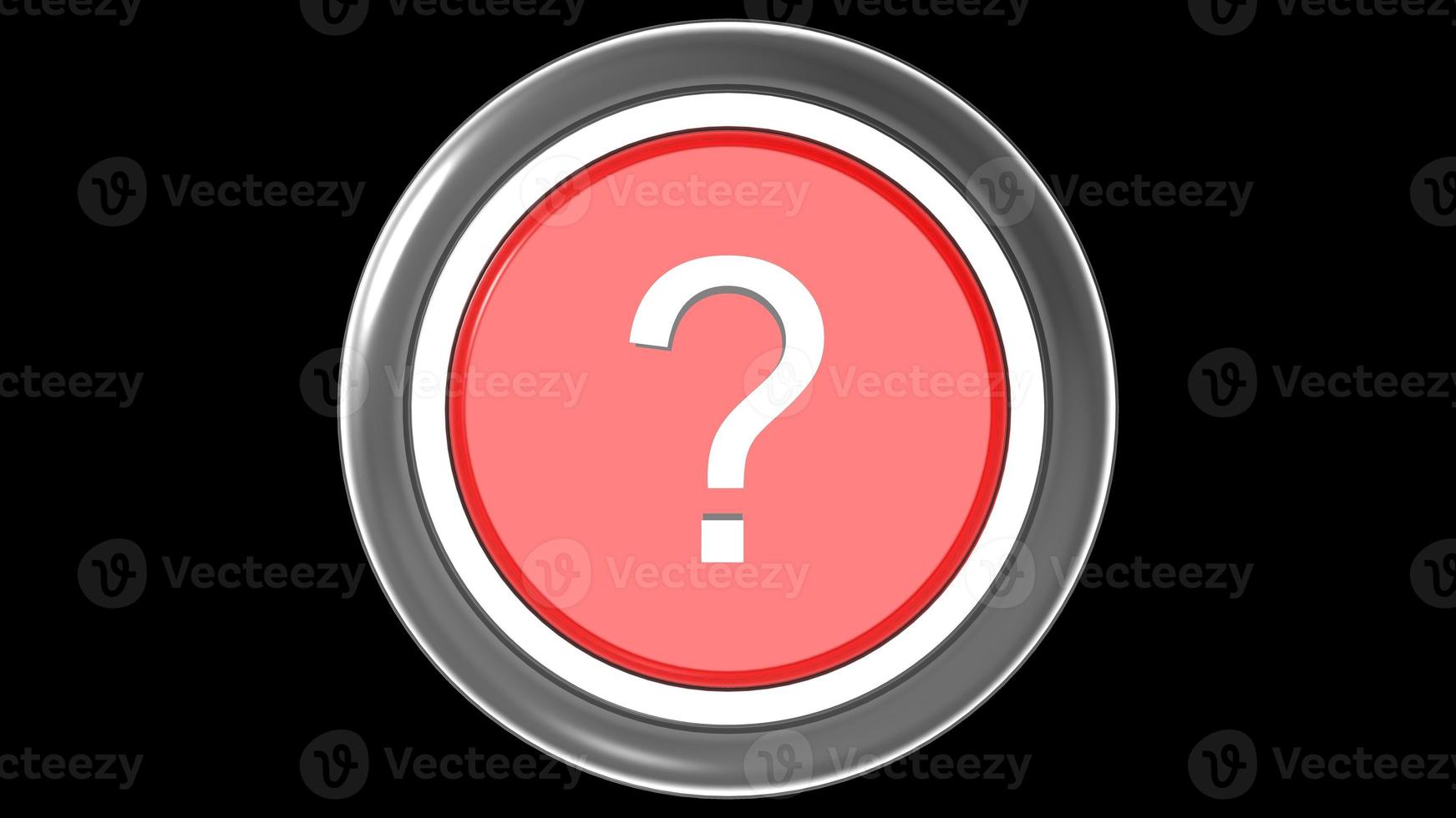 button question mark red and white isolated 3d illustration render photo