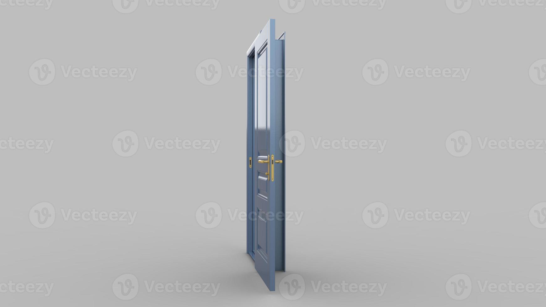 Set of different metal gray door isolated 3d illustration render on white background photo