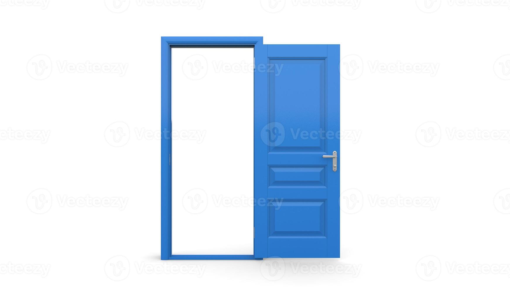 Set of different blue door isolated 3d illustration render on white background photo