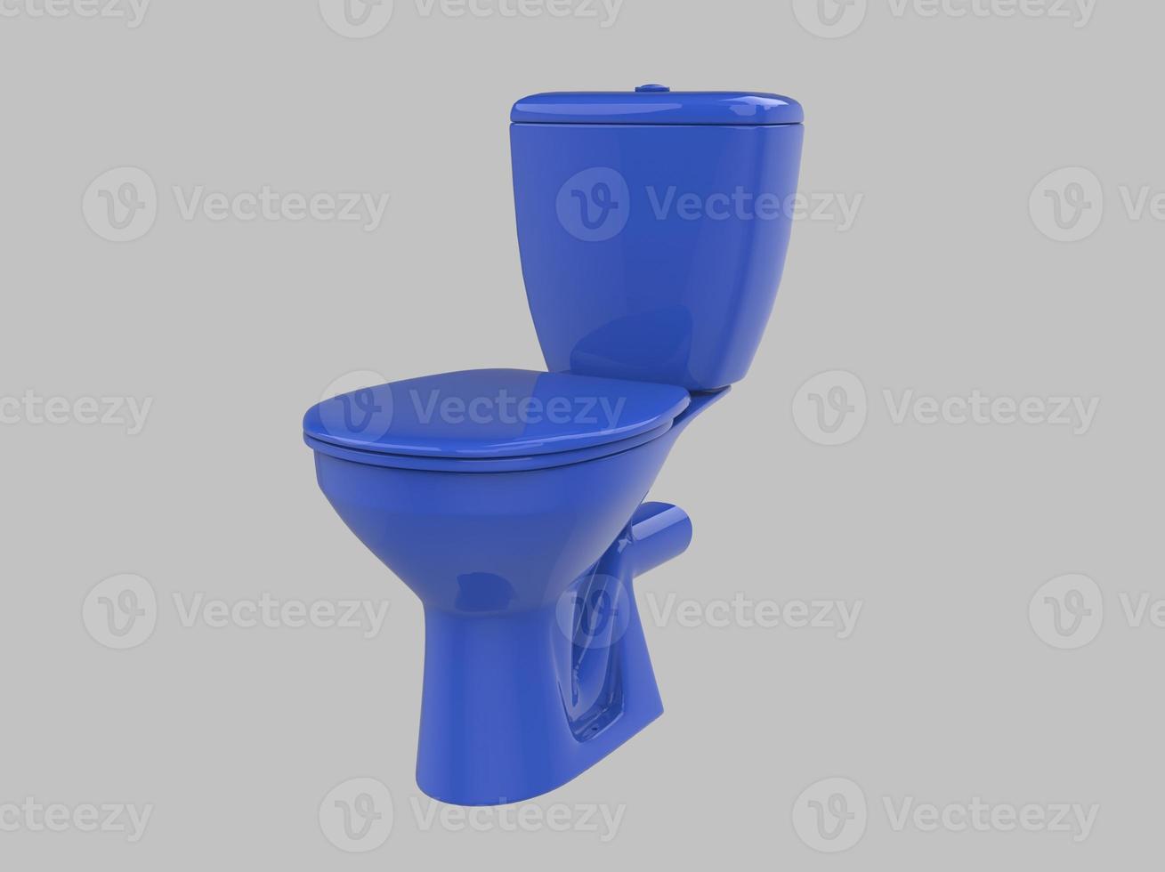 ilustración 3d de asiento de wc azul foto