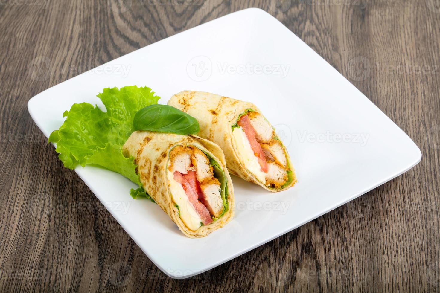 Chicken bread roll photo