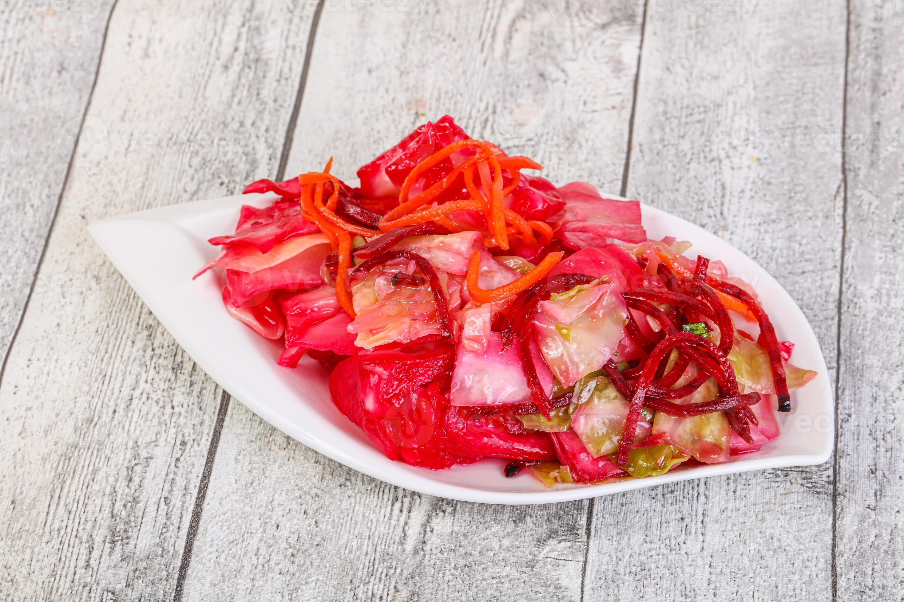 Pickled cabbage and beetroot salad 7870054 Stock Photo at Vecteezy