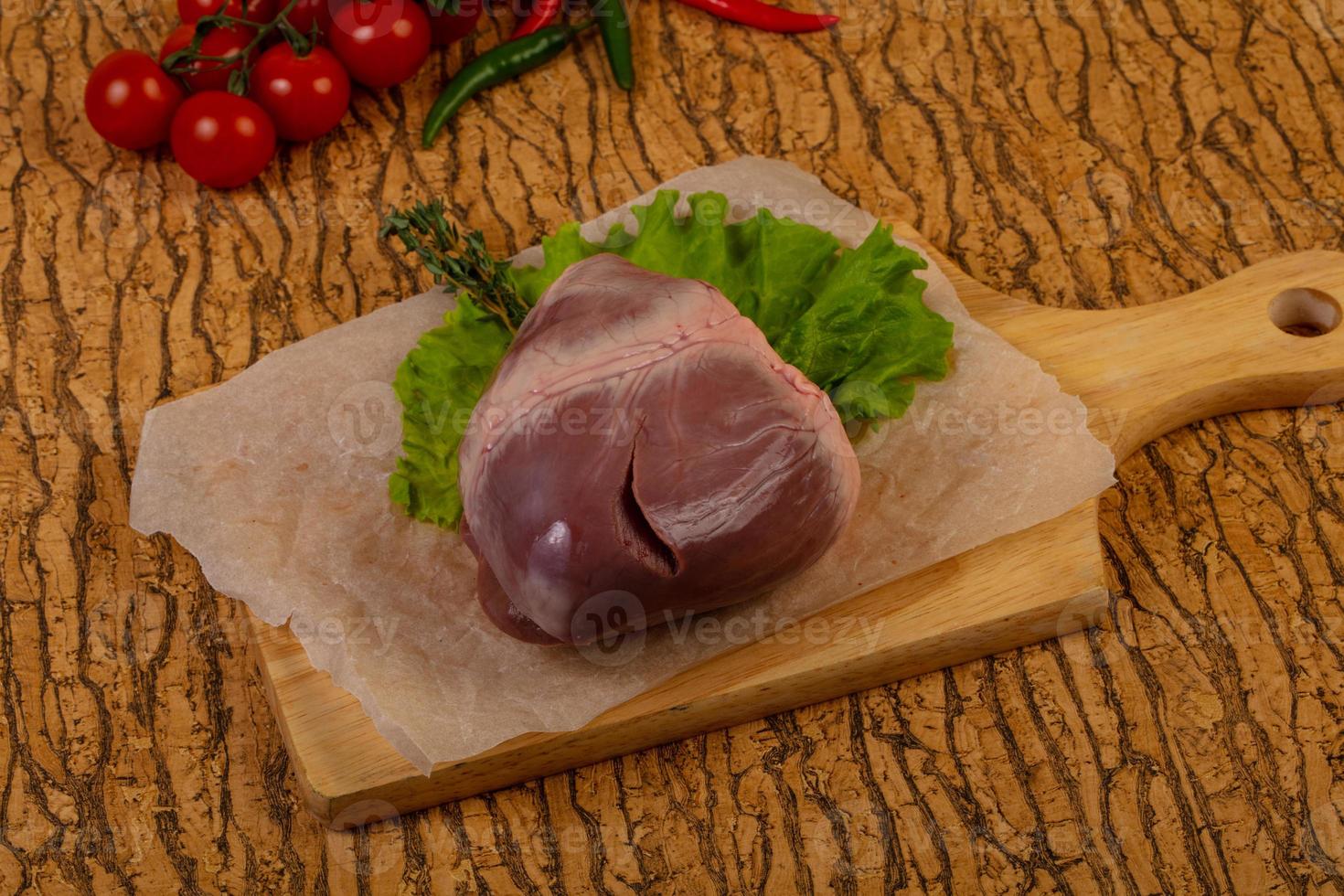 Raw pork heart photo
