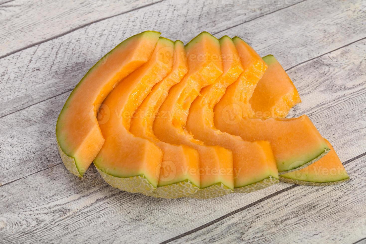 Sliced tasty sweet sliced melon photo