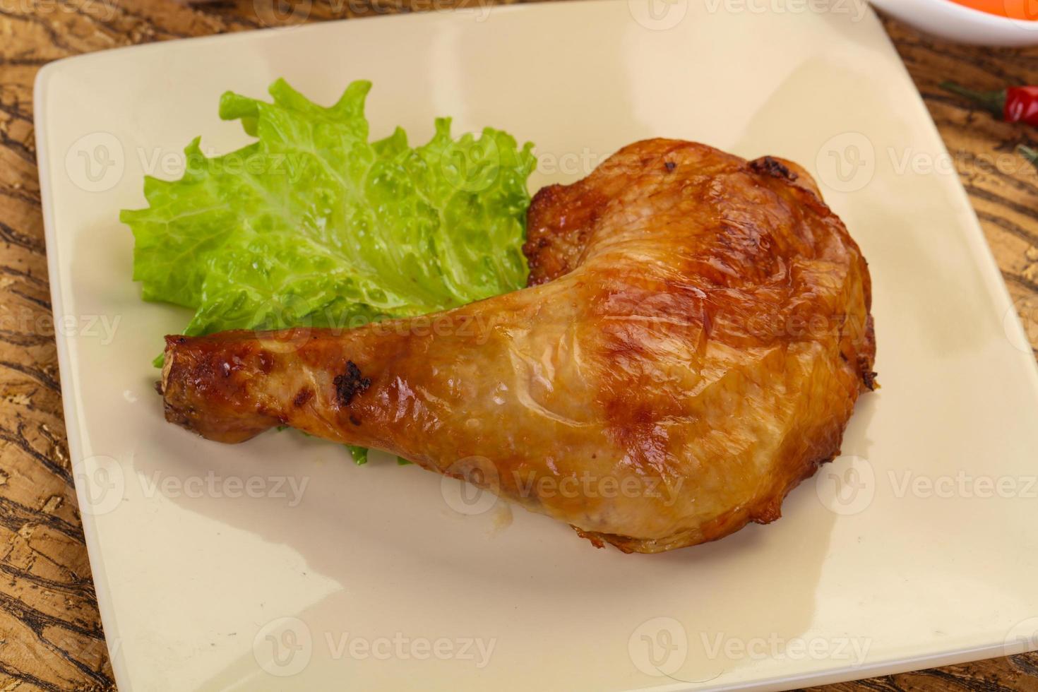 Roasted chicken leg photo