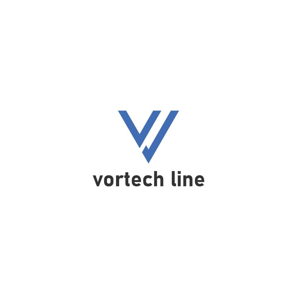 logotipo de letra inicial abstracta v y l en color azul aislado en fondo blanco aplicado para el diseño del logotipo de la empresa de tecnología también adecuado para las marcas o empresas que tienen el nombre inicial vl o lv vector