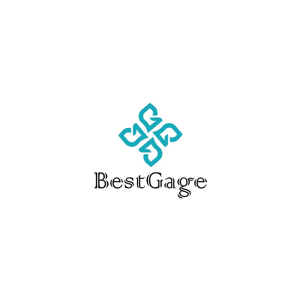 abstract initial letter G and B logo in blue color isolated in white background applied for property management company logo also suitable for the brands or companies that have initial name GB or BG vector
