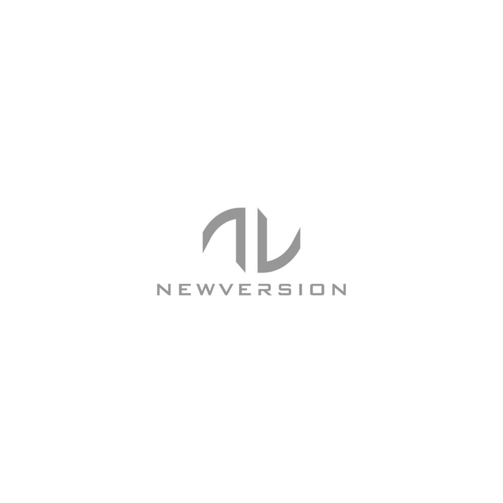 abstract initial letter N and V in grey color isolated in white background applied for modern fashion logo business also suitable for the brands or companies that have initial name NV or VN vector