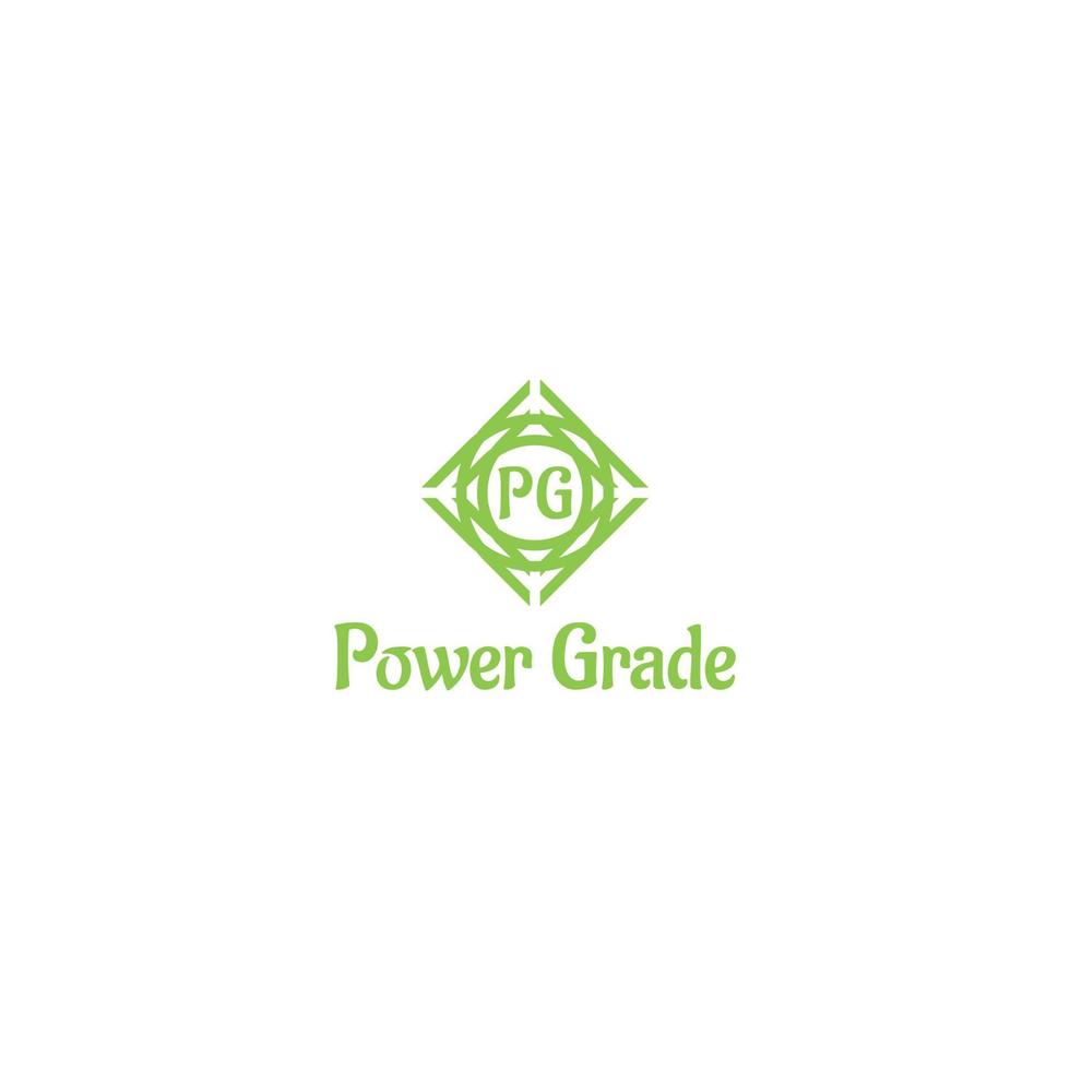 abstract initial letter P and G logo with rectangle ornament isolated in white background applied for agricultural probiotics product logo design also suitable for the brands with initial PG or GP vector