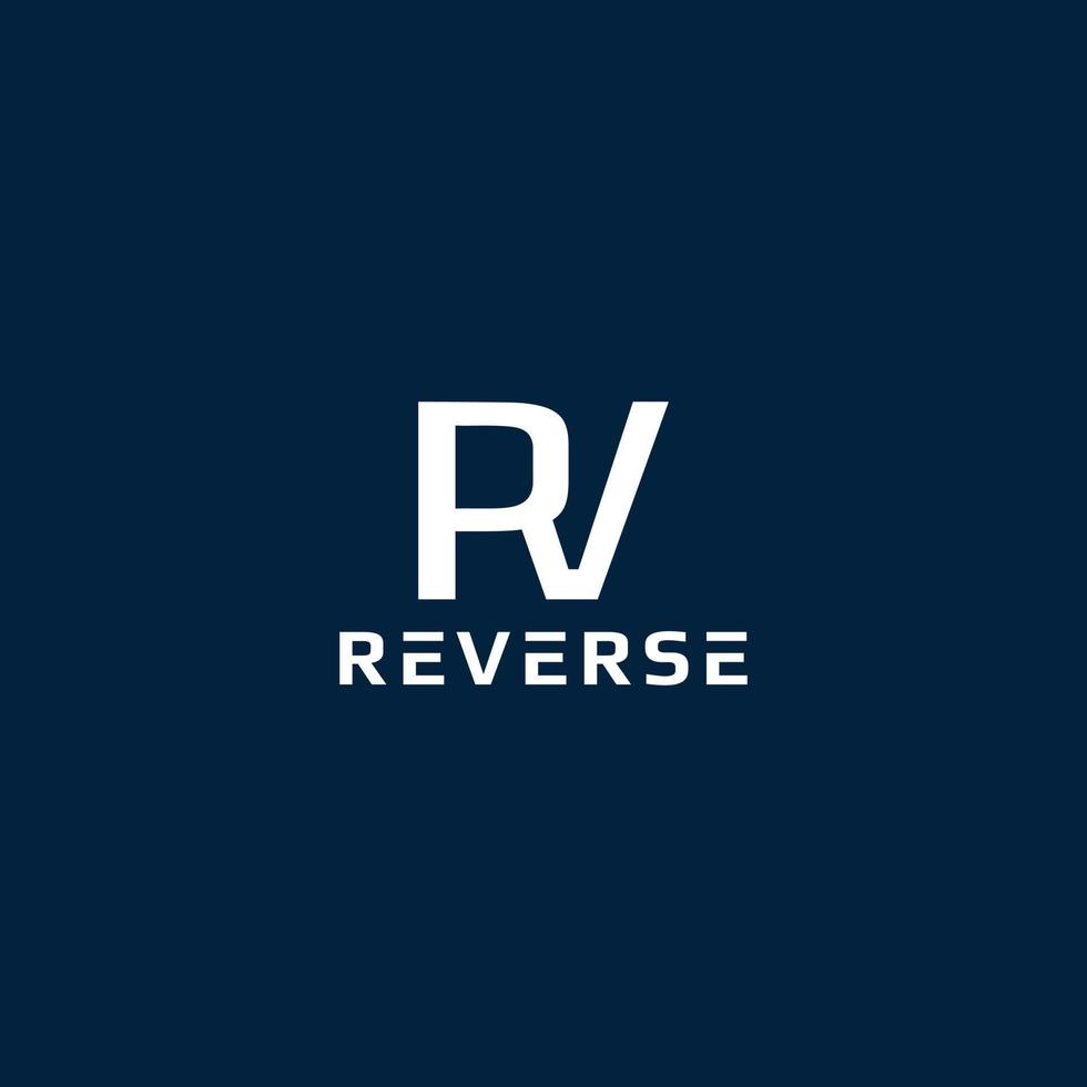 abstract initial letter R and V logo in white color isolated in dark blue background applied for crypto coin for real estate logo also suitable for the brand or company that has initial name RV or VR vector