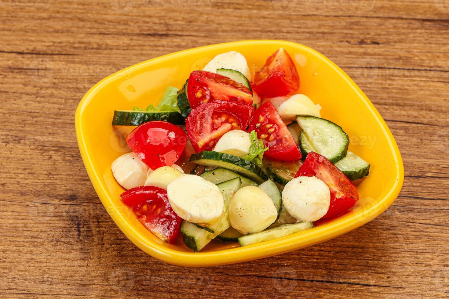 Salad with vegetables and mozzarlla photo