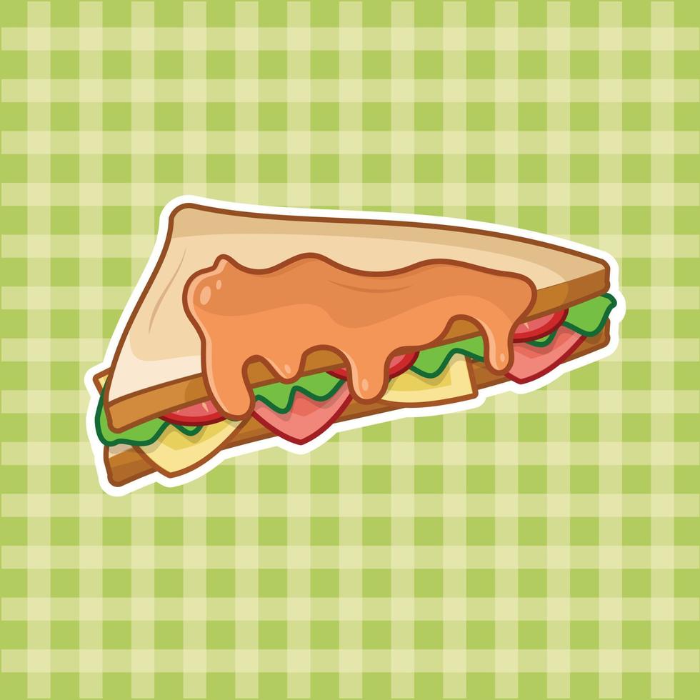 Slice of Sandwich with Ketchup Free Vector