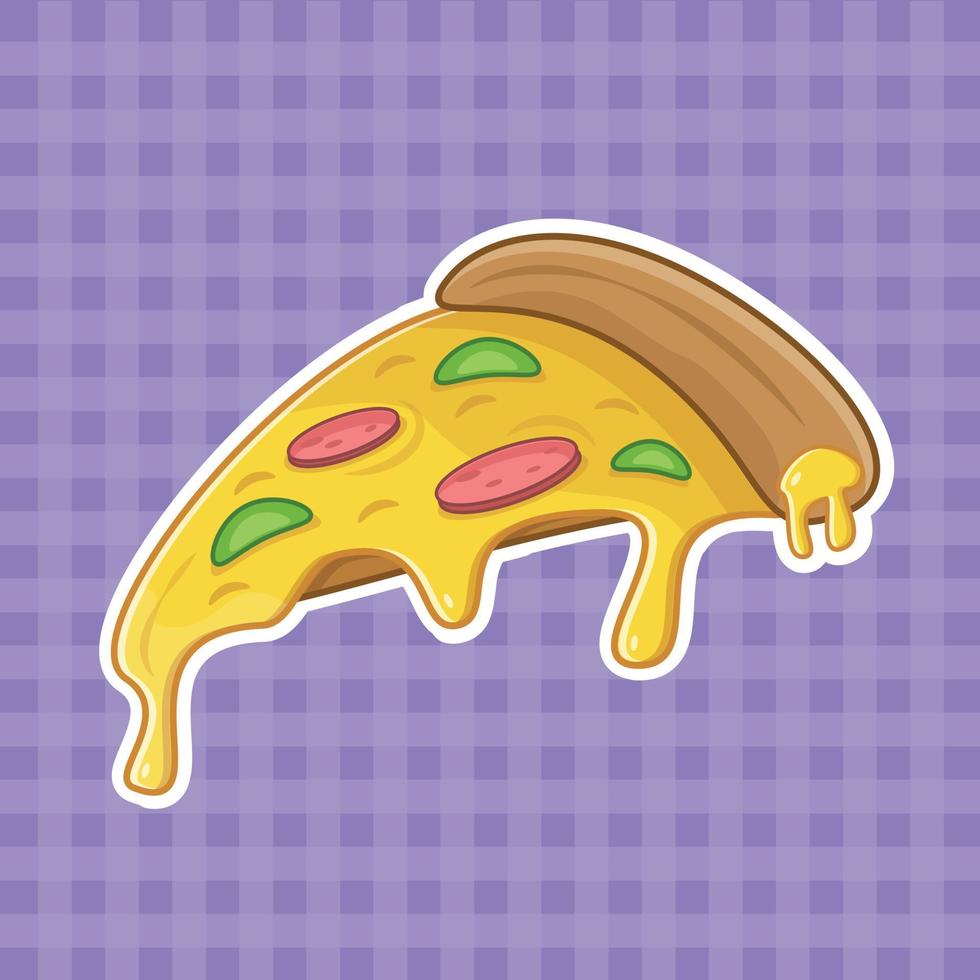 Pizza Slice with Meltefd Cheese Free Vector