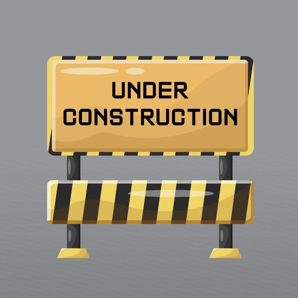 Barricade Block with Under Construction Sign vector