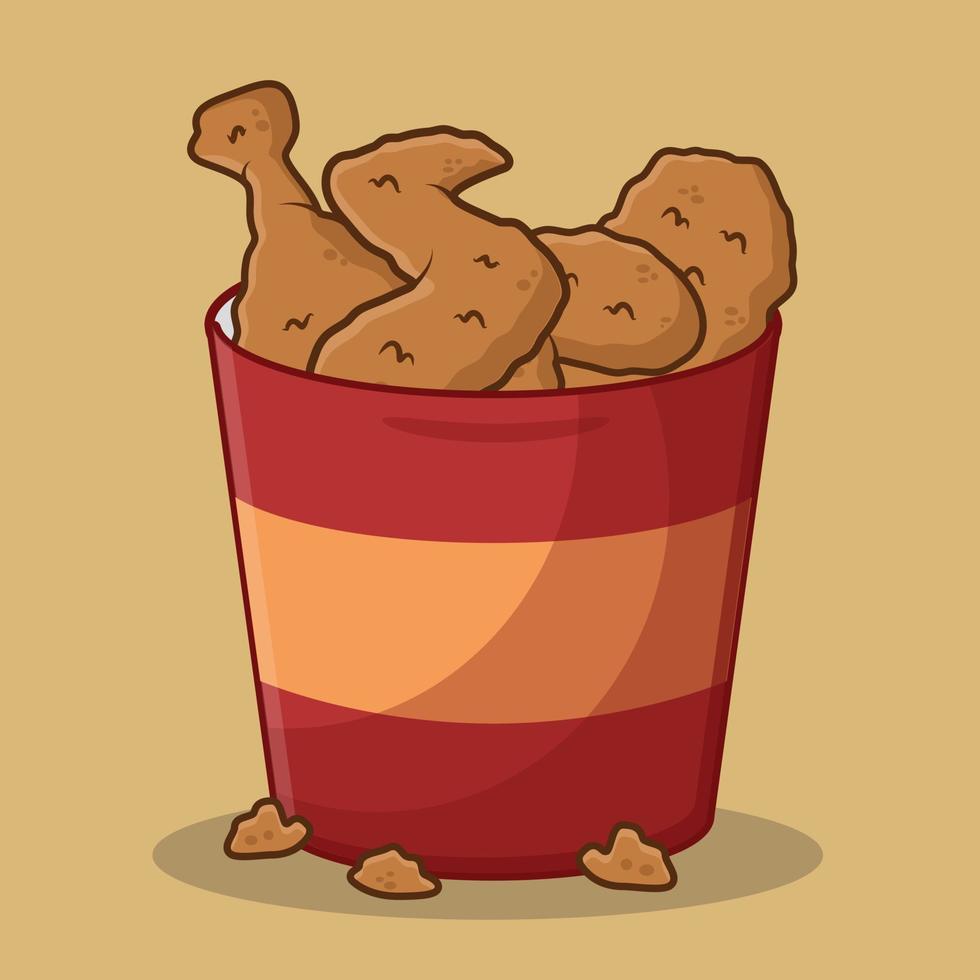 cubo de pollo frito vector libre