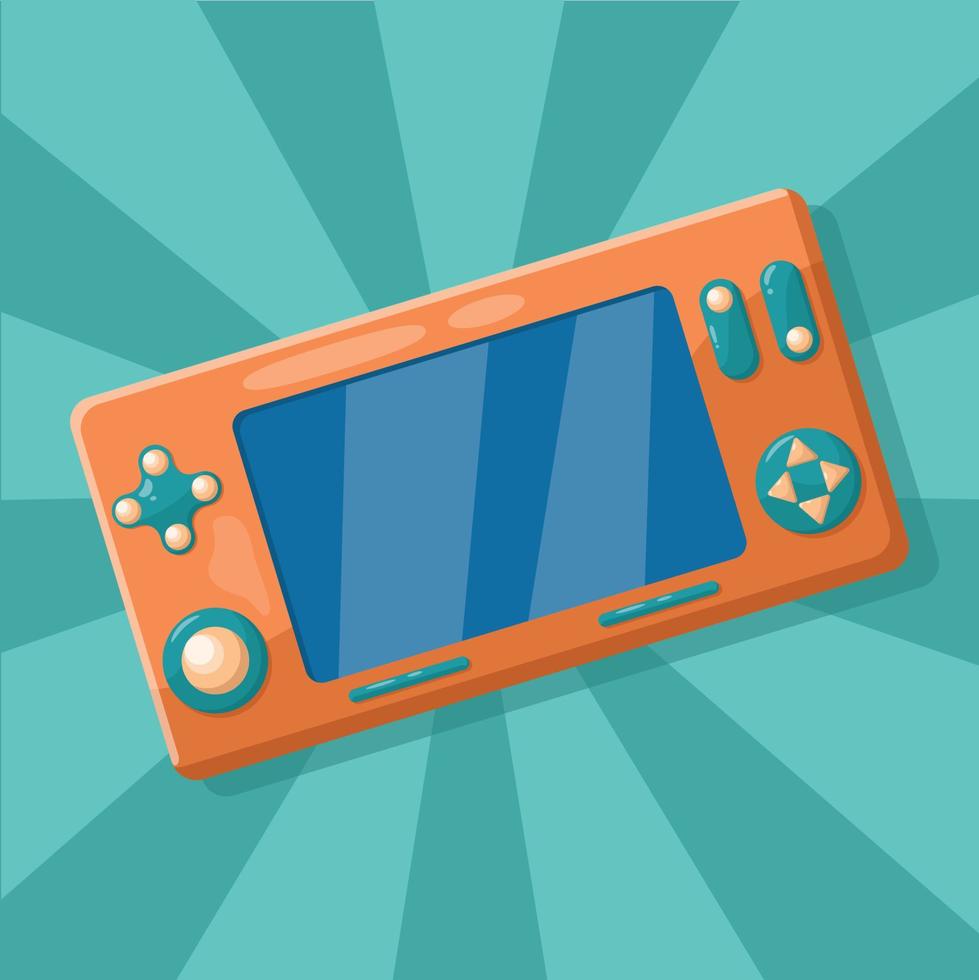 Retro Game Console in Flat Design Vector