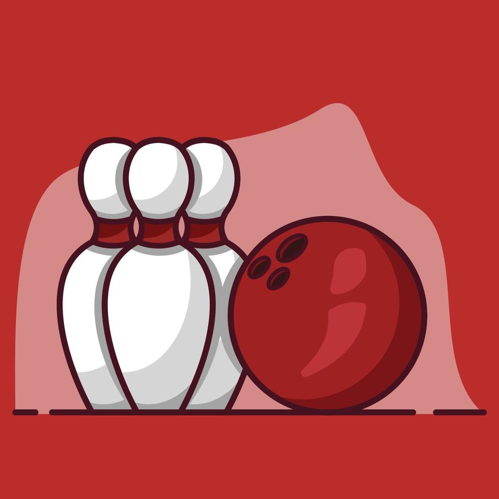 Bowling Item in Cartoon Style Vector