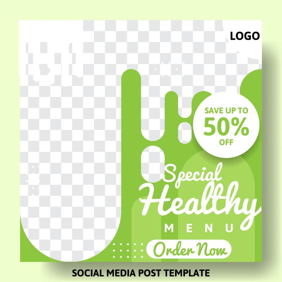 healthy food social media post design template. business promotion vector design
