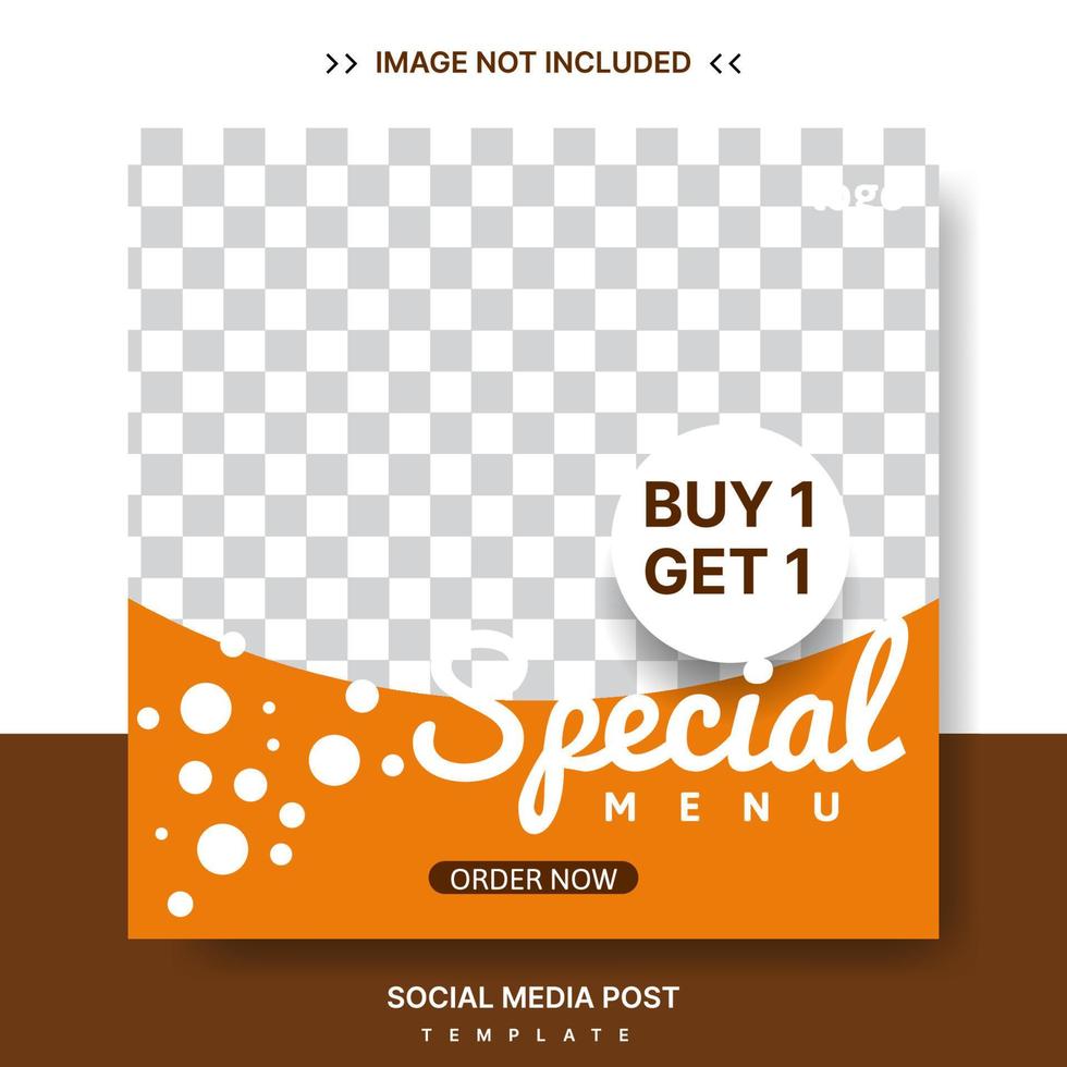 food social media post template design. culinary promotion design vector