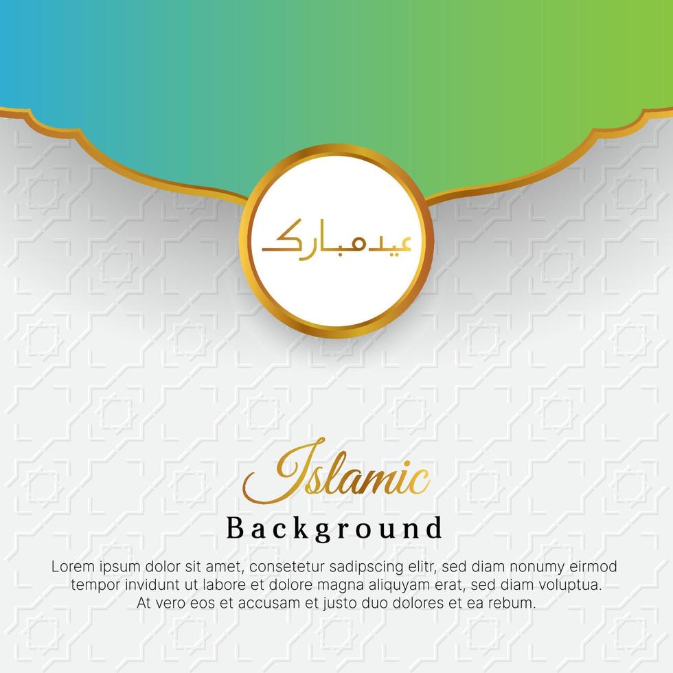 islamic background design template. eid mubarak greeting card design. vector illustration