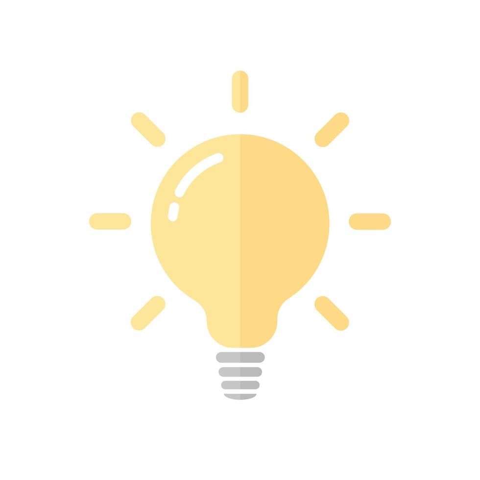 Light bulb of creative thinking ideas. Flat style. Vector illustration