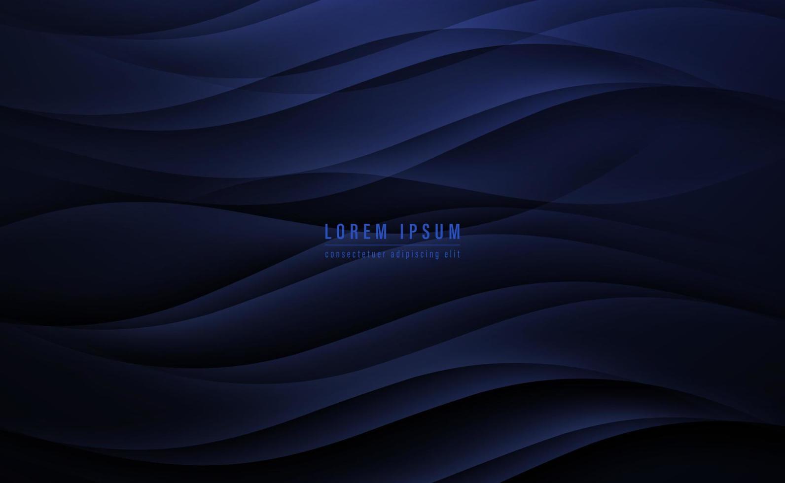 Dark blue curves layered abstract background. Vector illustration