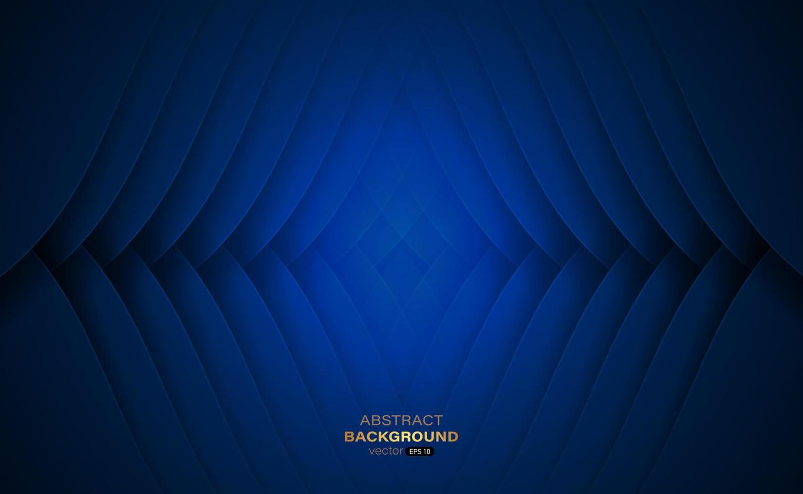 Abstract background with wavy navy blue striped surface. Vector illustration