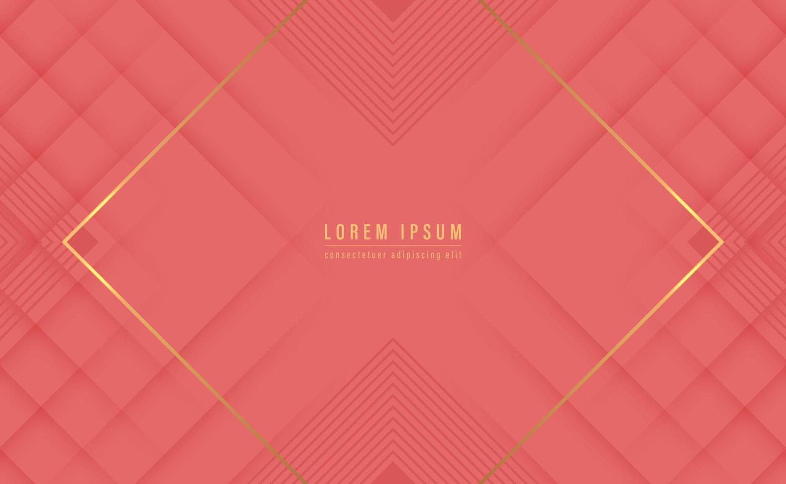 Golden line with square shape. Luxury abstract background. Design for your poster, banner. Vector illustration