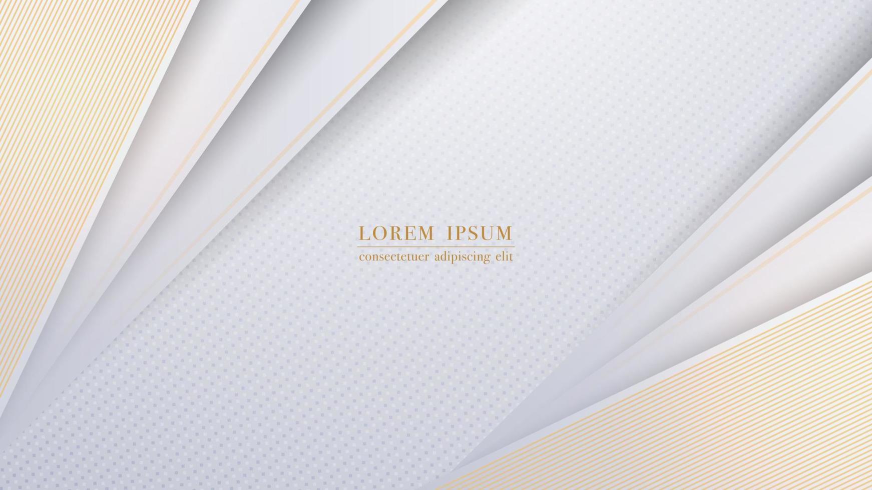 Abstract geometric shapes with textured layers and golden lines background. Vector illustration